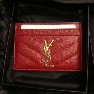 AUTHENTIC Saint Laurent Card Holder (Rouge)